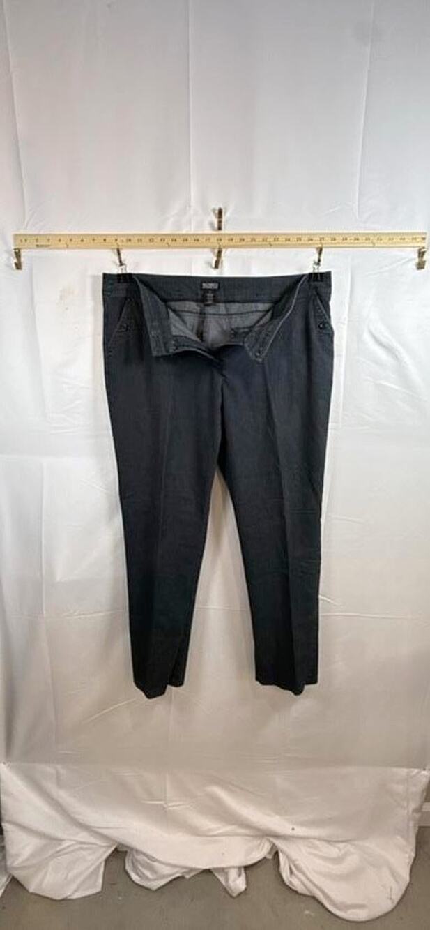SOHO Apparel Ltd Womens 16 Pants Charcoal Gray Cotton Stretch Slim Straight Work